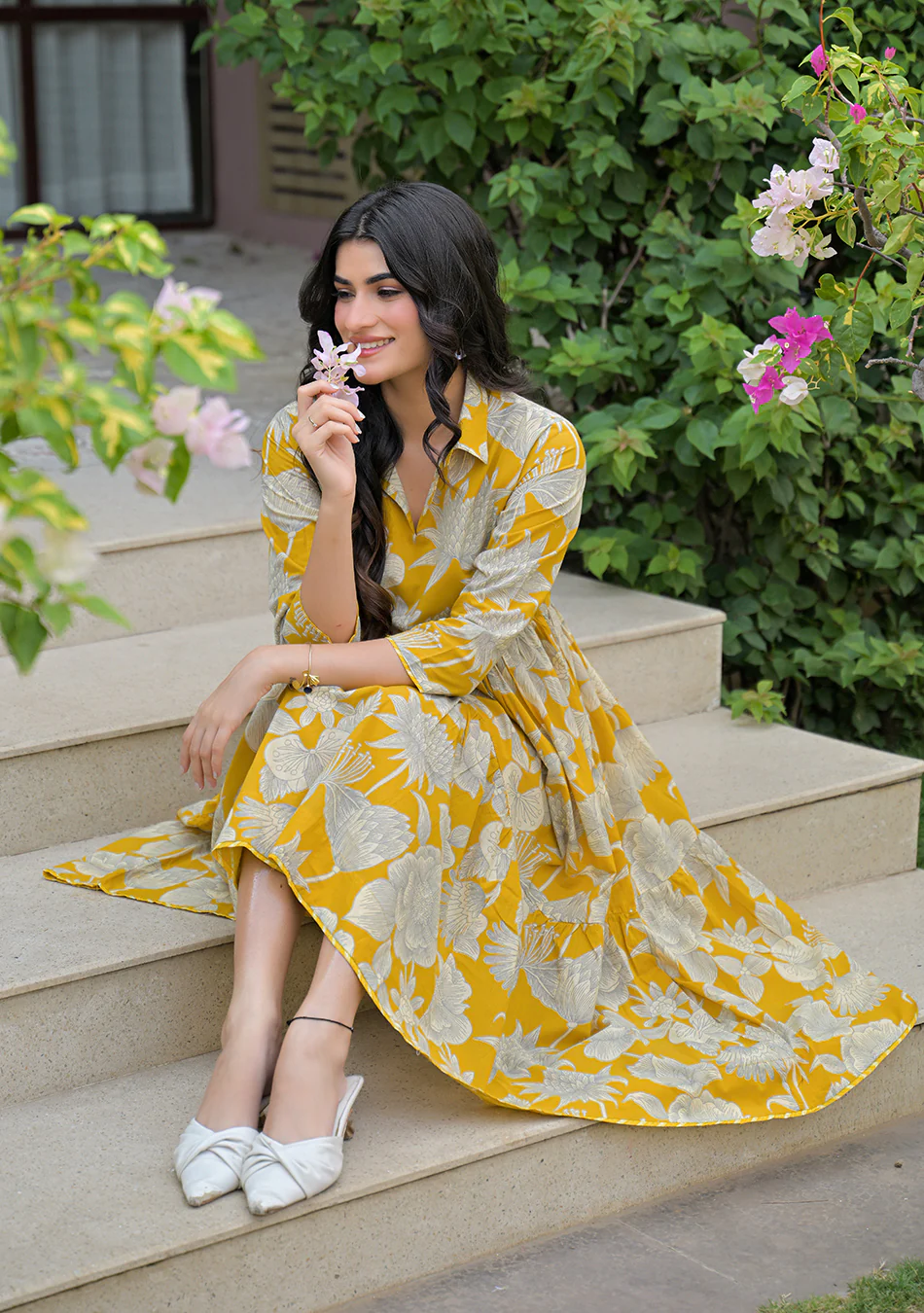 Aravalii Saffron Bloom Couture Dress - Image 9